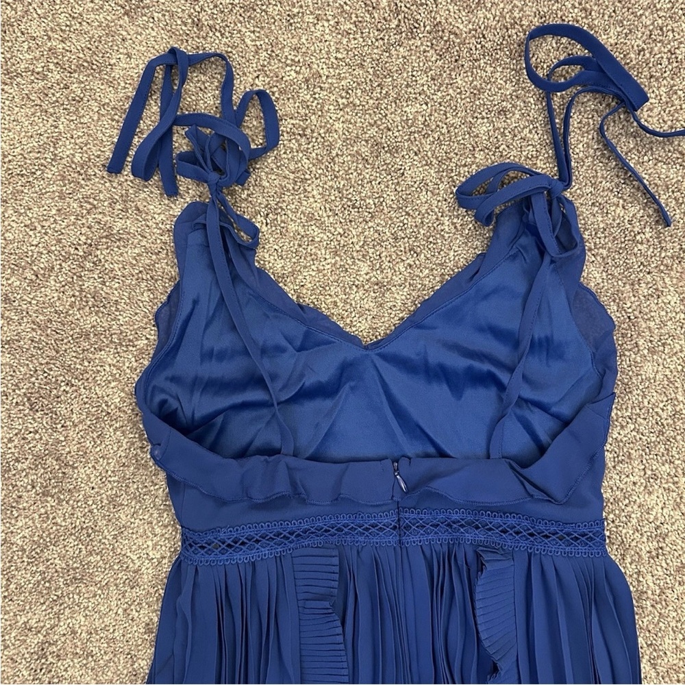 Lulu's Blue Ruffle Midi Dress - Picture 9 of 16